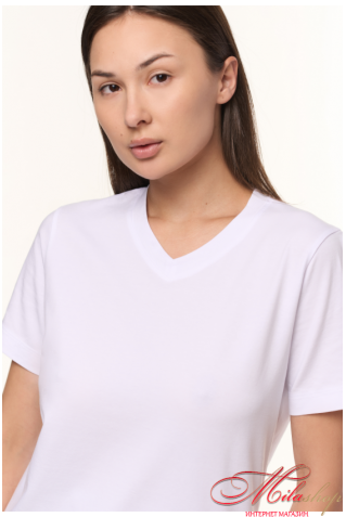 Футболка жіноча з V-вирізом з бавовни Luna L022 Castro-1